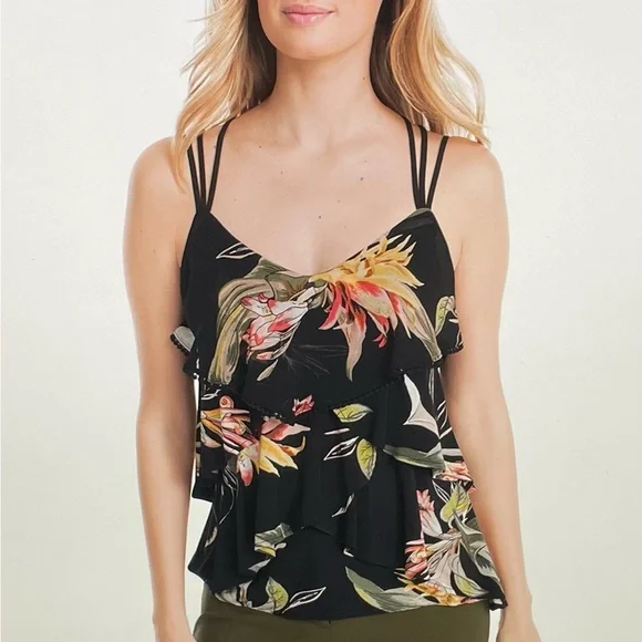 WHBM Tiered Floral Print tank top X Small - Picture 1 of 11
